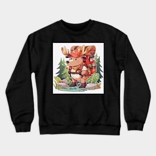 Hiking Moose Crewneck Sweatshirt